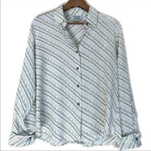 Alfani 100% silk button down top printed